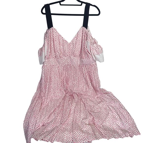 NWOT Eloquii pleated cold shoulder with hearts dress plus size 16 - Picture 3 of 11